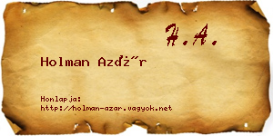Holman Azár névjegykártya